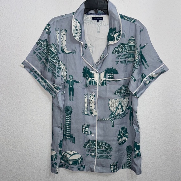 Katie Kime Dallas Toile Pajama Pants Set - Picture 4 of 12